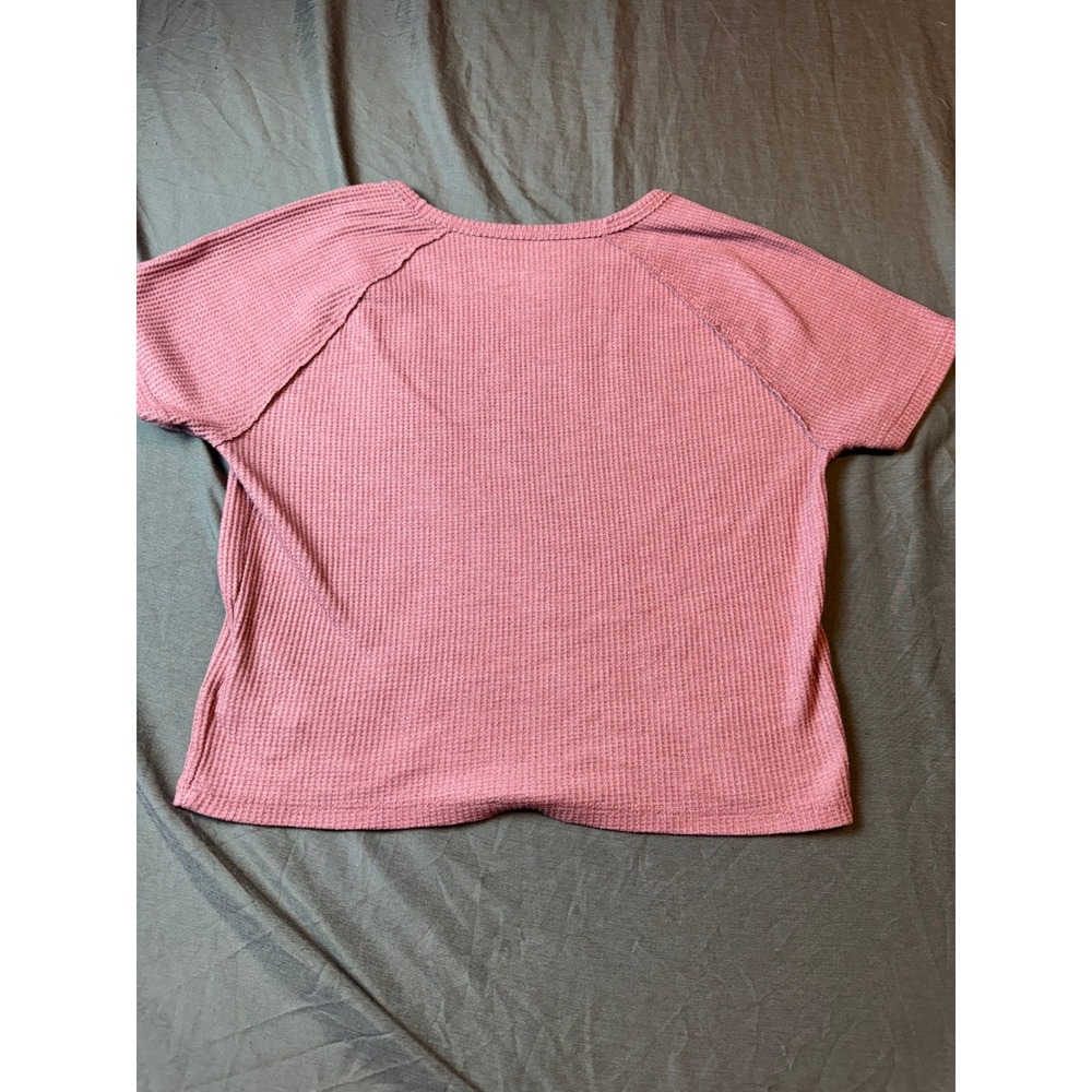 American Eagle Outfitters‎ Waffle Knit Top Dusty Rose Short Sleeve Women's S